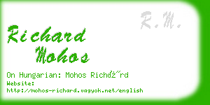 richard mohos business card